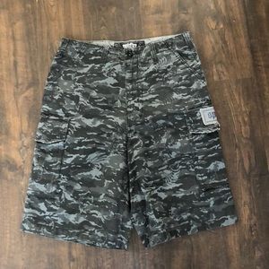 Black camo spitfire skateboard Cargo shorts